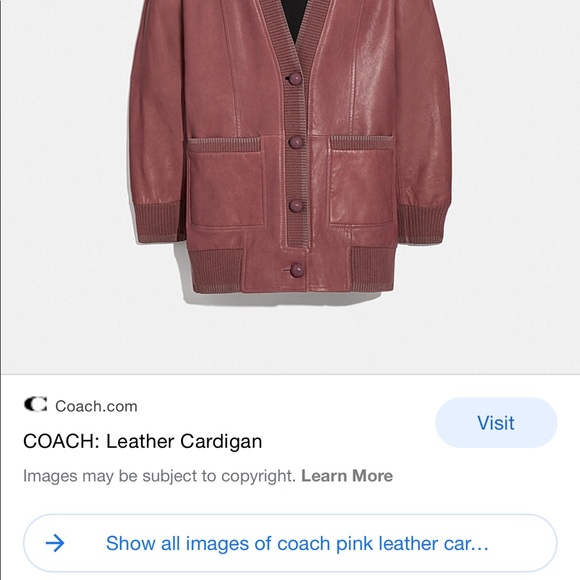 LOOKING FOR 👀 Coach Leather Cardigan in Pink - Picture 3 of 3